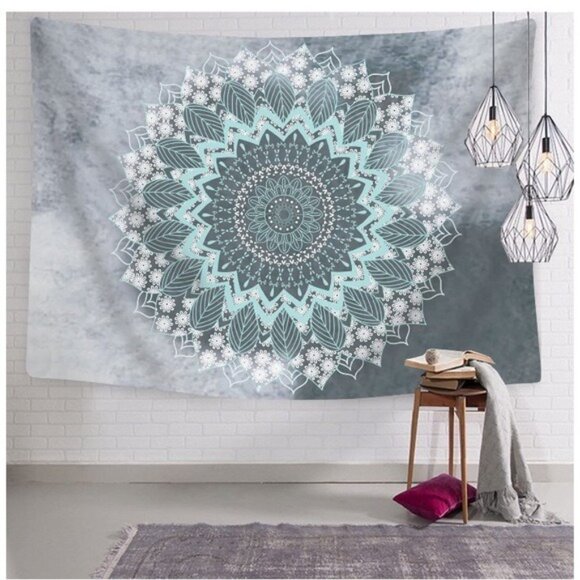 Mandala Floral Leaf Boho Indie Tapestry/Blanket - Picture 5 of 5
